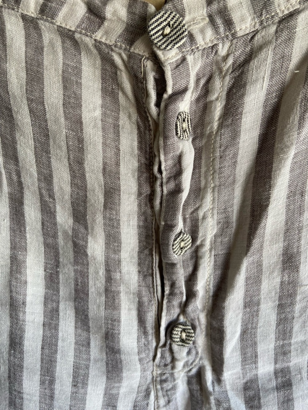 XCVI 100% linen wide leg pants grey & white stripe XL summer beach natural fiber - Picture 5 of 7